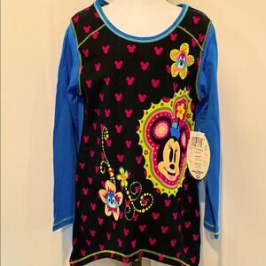 Mickey Mouse blue Disney parks long sleeve casual top size small